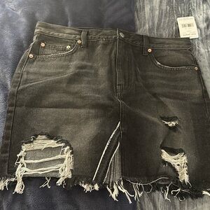 Free people black denim skirt size 30